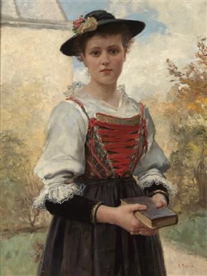 Girl setting out for church by 
																	Friedrich Anton Otto Prolss